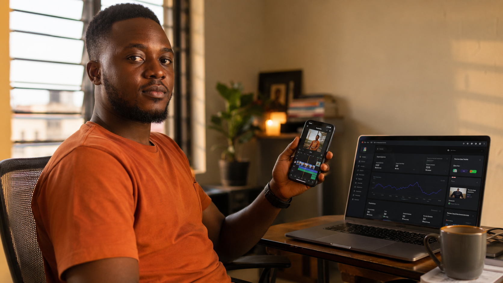 Nigerian content creator earning money with smartphone and ClipperFC app — in-article image 1 of 2